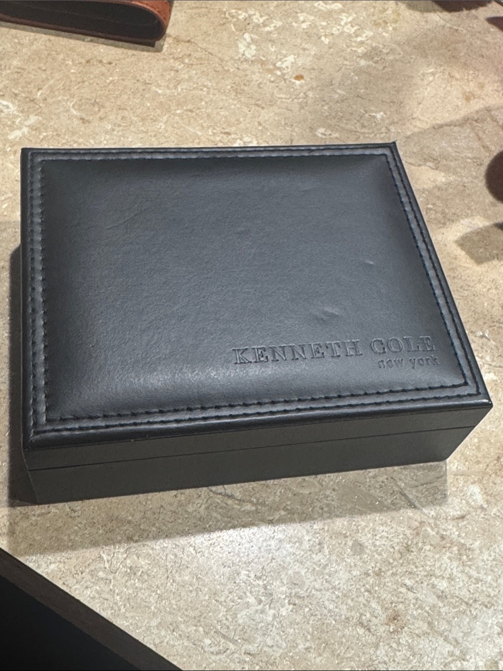 Kenneth Cole Black Leather Storage Box
